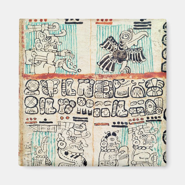 Imán Detalle de un códice maya (Frente)