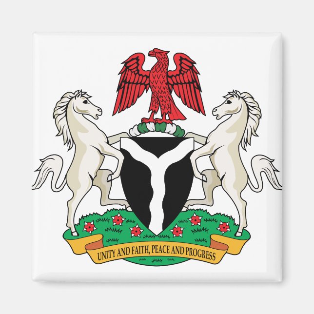 Imán Detalle del escudo de armas de Nigeria (Frente)
