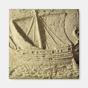 Imán Detalle del relieve de un barco, de un sarcófago
