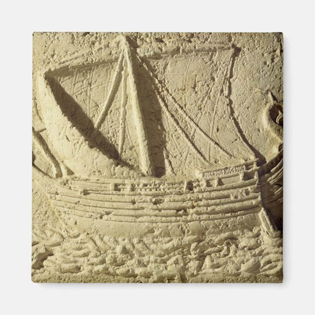 Imán Detalle del relieve de un barco, de un sarcófago (Frente)