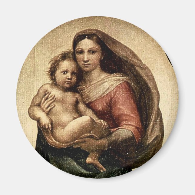 Imán Detalle "Sistine Madonna" de Raphael (alrededor de (Frente)