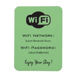 Imán detalles de contraseña de wifi verde