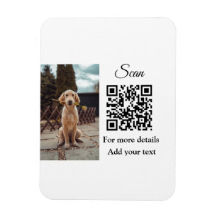 Imán Detalles sencillos del nombre del animal código QR