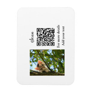 Imán Detalles simples de nombres de animales Código QR 