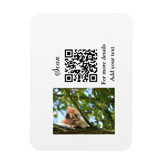 Imán Detalles simples de nombres de animales Código QR  (Vertical)