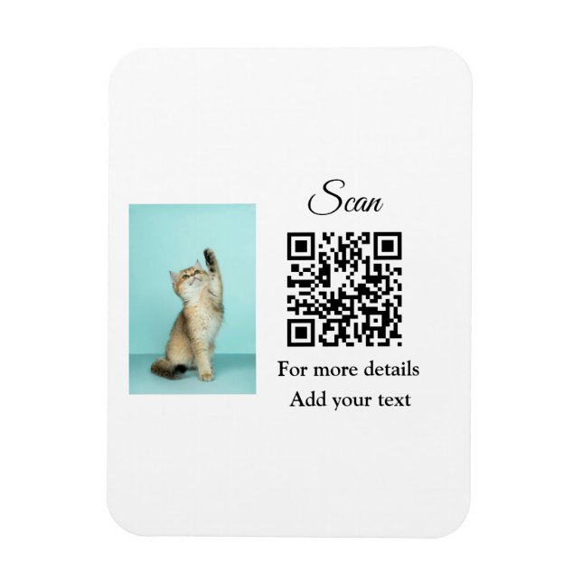 Imán Detalles simples de nombres de animales Código QR  (Vertical)