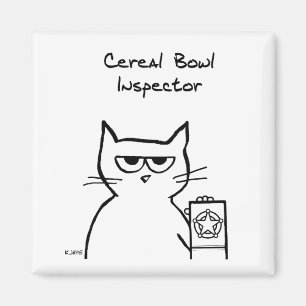 Imán Detective Cat, inspector de cuencos de cereales