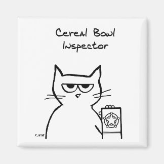 Imán Detective Cat, inspector de cuencos de cereales