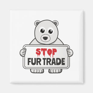 Imán Detener el comercio de pieles triste oso polar