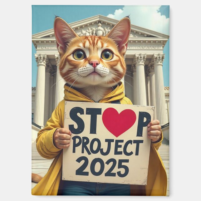 Imán Detener el gato del proyecto 2025 (Anverso)
