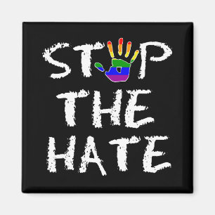Imán Detener la bandera arcoiris del odio