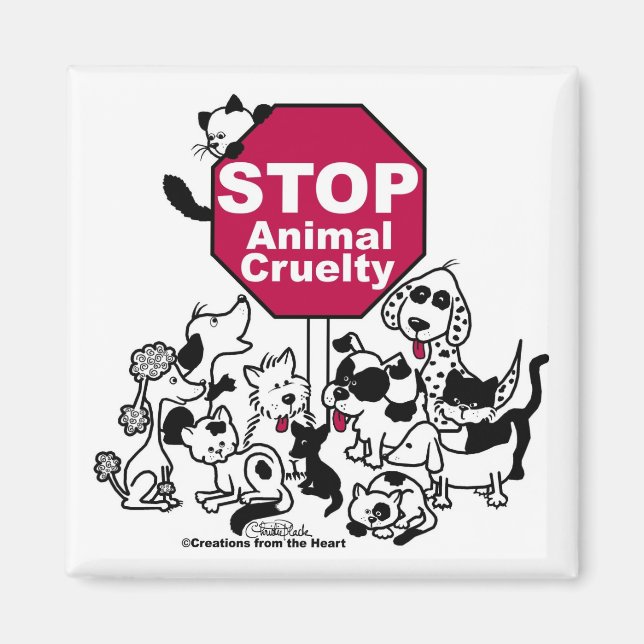 Imán Detener la crueldad con los animales (Frente)