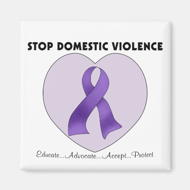 Imán Detener la violencia doméstica (Frente)