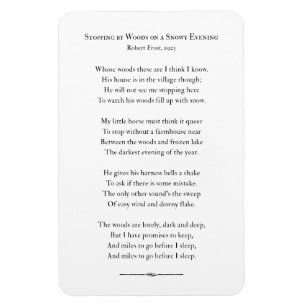 Imán Deteniéndose en Woods en una velada de nieve, Rob