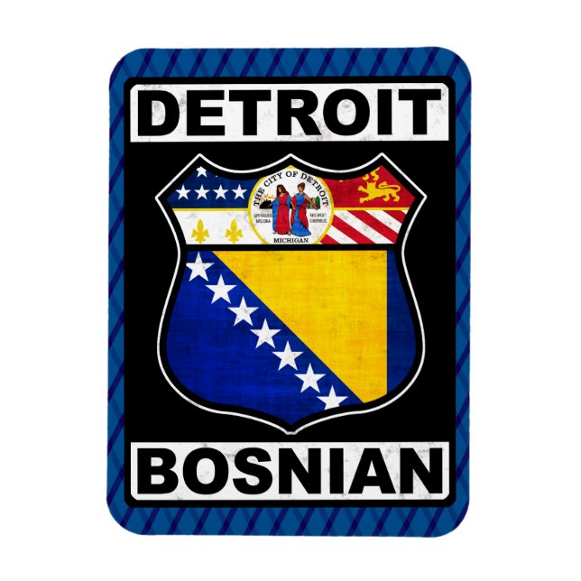 Imán Detroit Bosnio-American Magnet (Vertical)