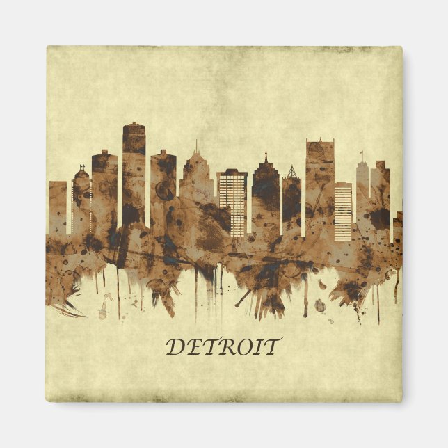 Imán Detroit Michigan Cityscape (Frente)