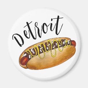Imán Detroit Michigan MI Coney Island Hot Dog Chili Dog