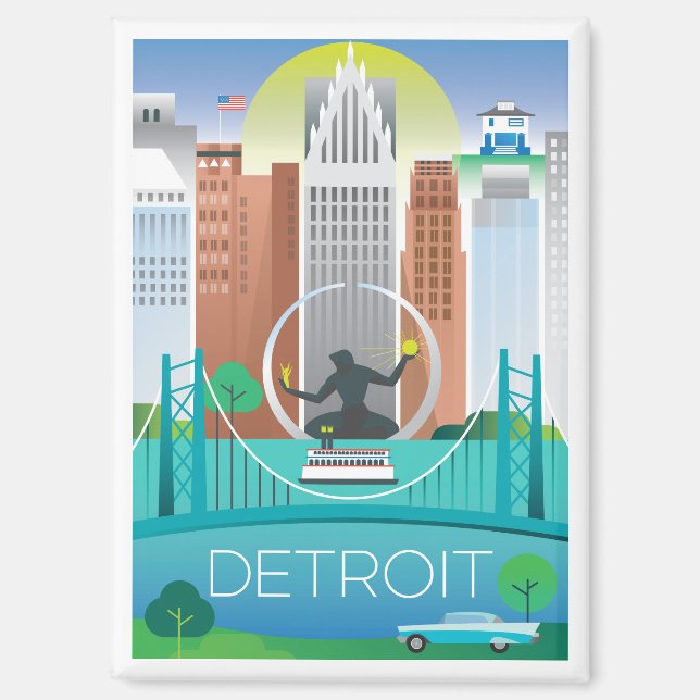 Imán Detroit Refrigerator Magnet (Anverso)