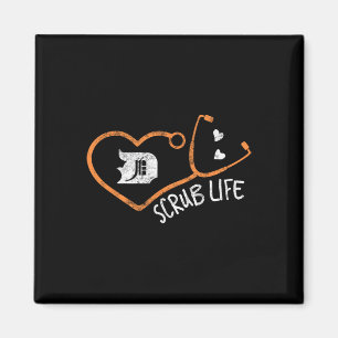Imán Detroit Scrub Life Michigan Enfermera Shirt Medica