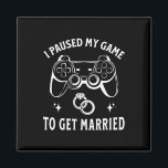 Imán Detuve Mi Juego Para Conseguir Un Día De Boda Grac<br><div class="desc">Paré Mi Juego Para Que Creciera El Chiste Del Día De La Boda Graciosa Casada</div>