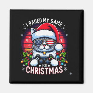 Imán Detuve Mi Juego Para Navidad Gato Genial Con F