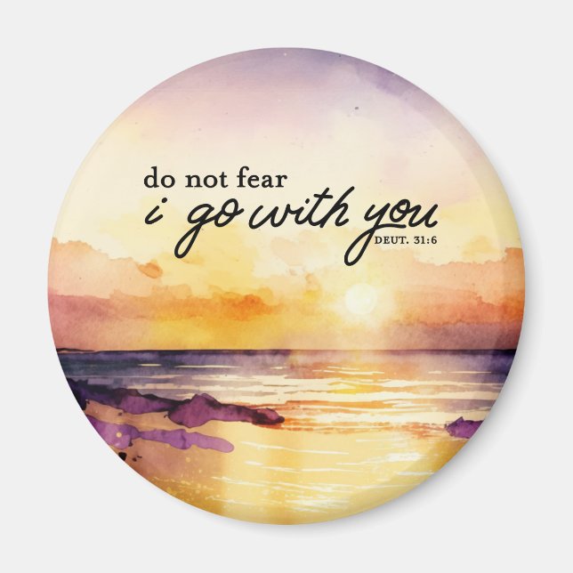 Imán Deuteronomio 31:6 No temas que vaya con tu Biblia (Frente)