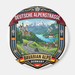 Imán Deutsche Alpenstraße Alemania viaje por carretera