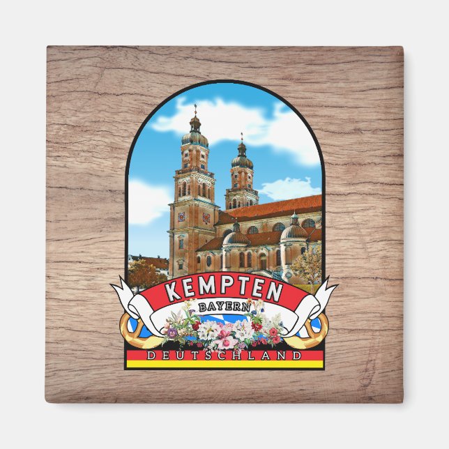 Imán Deutschland Kempten Vintage souvenir (Frente)