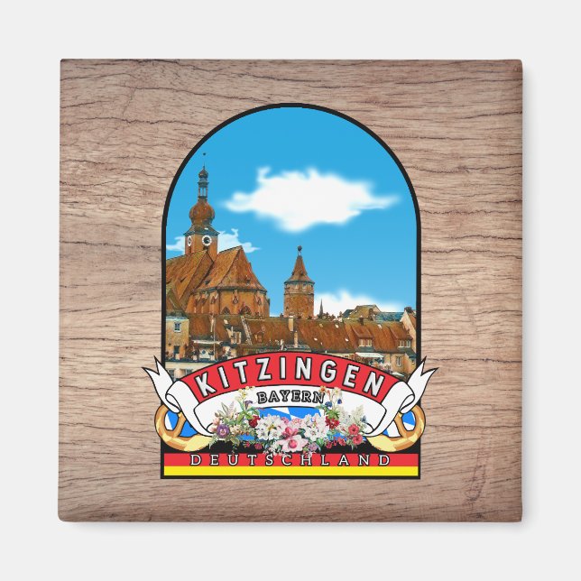 Imán Deutschland Kitzingen Vintage souvenir  (Frente)