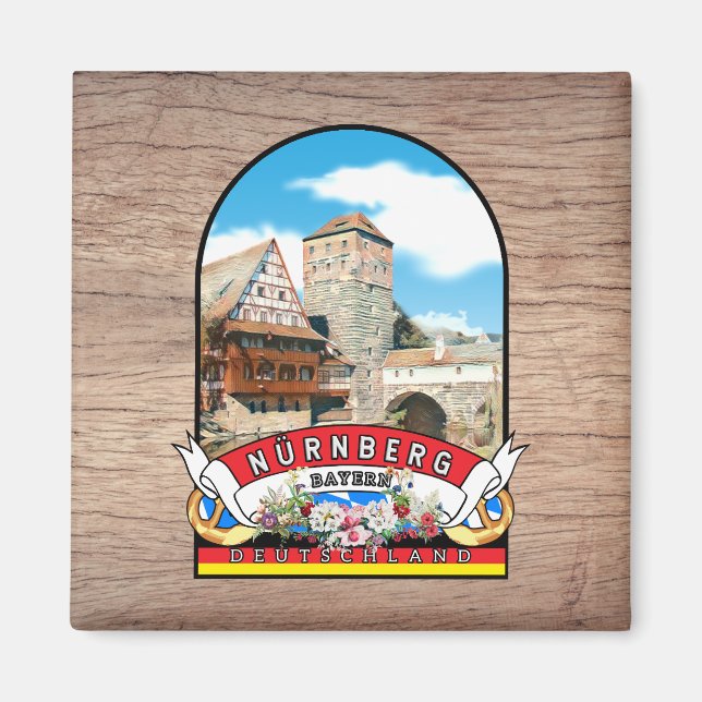 Imán Deutschland Nürnberg Vintages Souvenir (Frente)