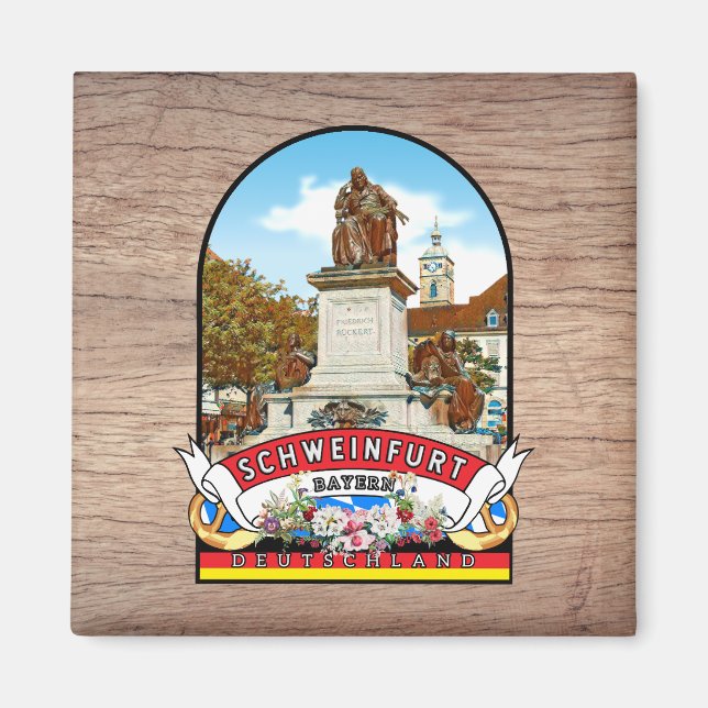 Imán Deutschland Schweinfurt Vintage souvenir (Frente)
