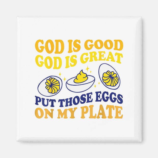 Imán Deviled Egg Lover Funny Foodie Humor Apparel Uni-a (Frente)