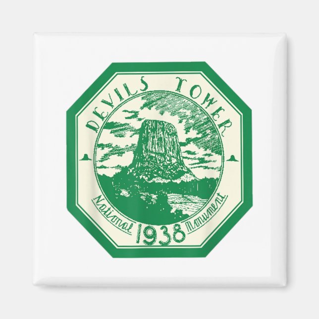 Imán DEVILS TOWER Parque Nacional T Shirking Tee Wand (Frente)