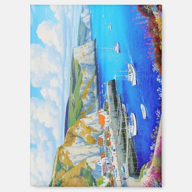 Imán "Devon Harbour Dreamscape" - Un paisaje marino ing (Anverso)