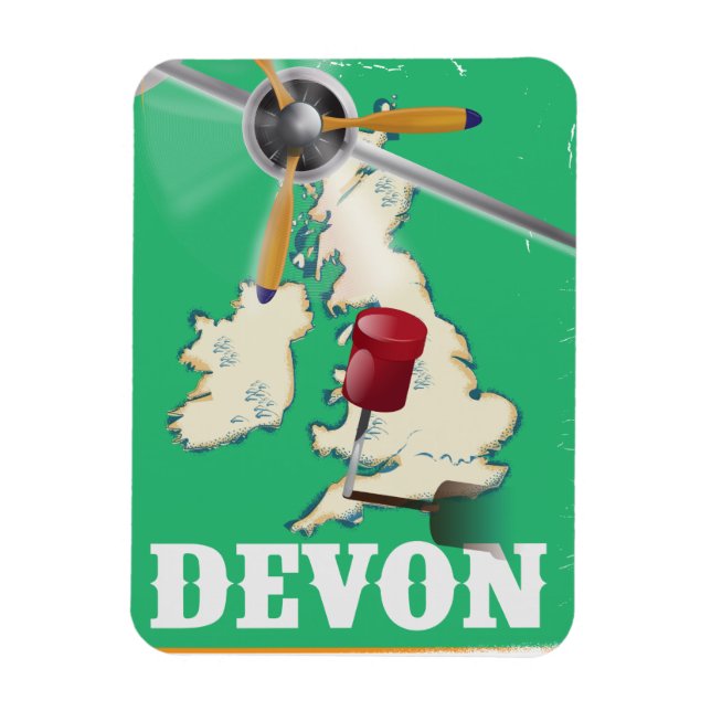 Imán Devon vintage travel poster (Vertical)