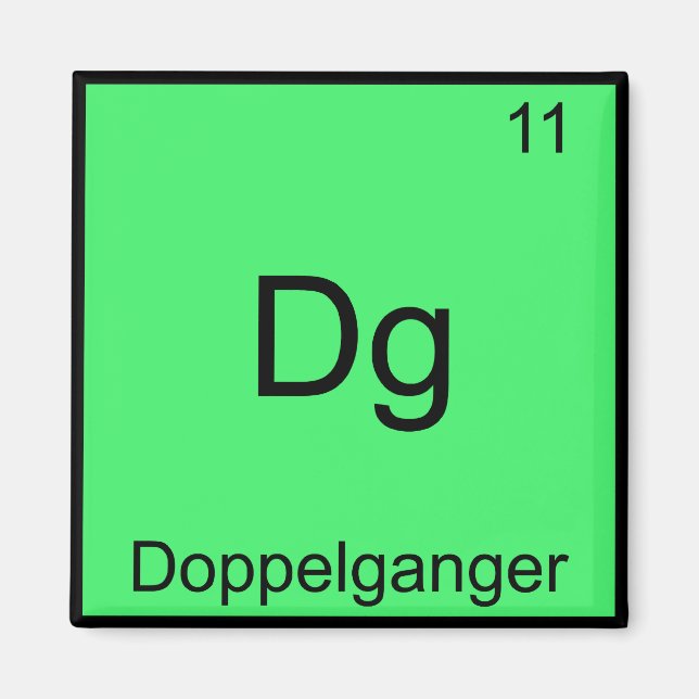 Imán Dg - Doppelganger Símbolo de Elemento de Química D (Frente)