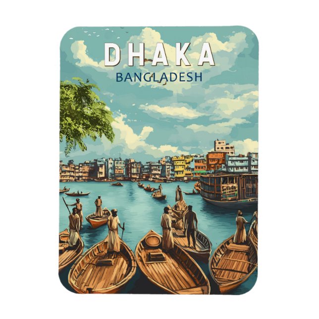 Imán Dhaka Bangladesh Ilustracion Viaje de arte (Vertical)