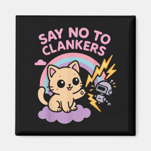 Imán Di No A Clankers Anti Ai Robots Gatito Lindo Lluvi