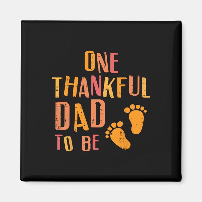 Imán Día de Acción de Gracias Agradecido Papá Va a Ser  (Frente)
