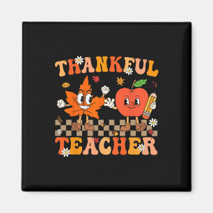 Imán Día De Acción De Gracias Al Profesor Retro Groovy