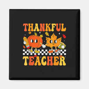 Imán Día De Acción De Gracias Al Profesor Retro Groovy 