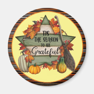 Imán Día de Acción de Gracias, bella colección de otoño