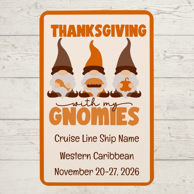 Imán Día de Acción de Gracias con mi puerta de crucero  (Fun Thanksgiving cruise door magnet)