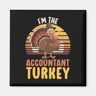 Imán Día de Acción de Gracias Contabilidad Día del Pavo