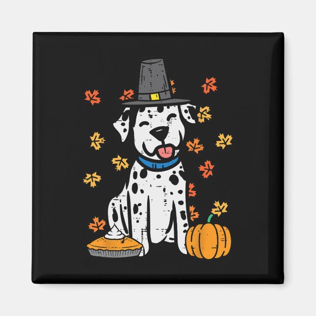 Imán Día de Acción de Gracias Dalmatian Cute Fall Autum (Frente)
