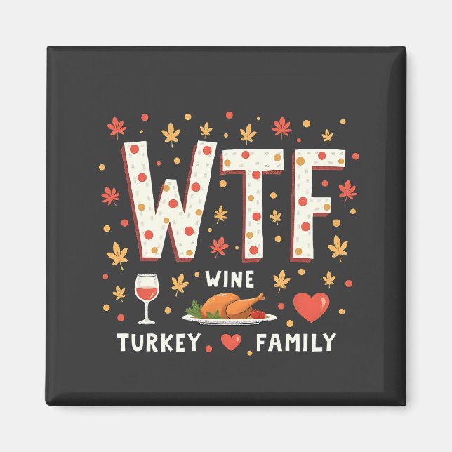 Imán Día de Acción de Gracias divertida para la familia (Frente)