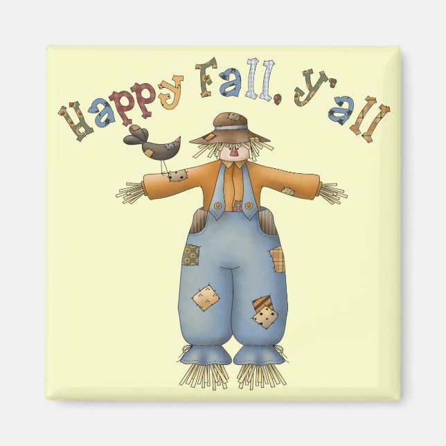 Imán Día de Acción de Gracias Happy Fall Square Magnet (Frente)