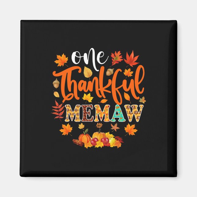 Imán Día de Acción de Gracias Memaw Fun Fall otoño Día  (Frente)