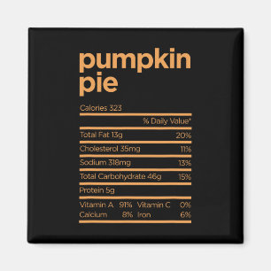 Imán Día de Acción de Gracias Nutrición Calabaza Pie He