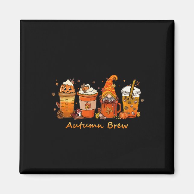Imán Día de Acción de Gracias Otoño Brew Cae Café Calab (Frente)